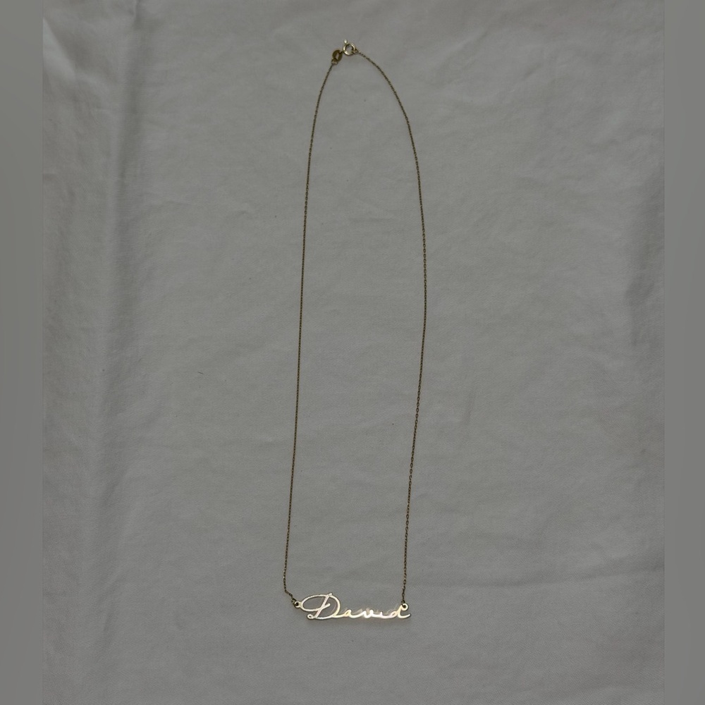 Gold Script Necklace - image 1